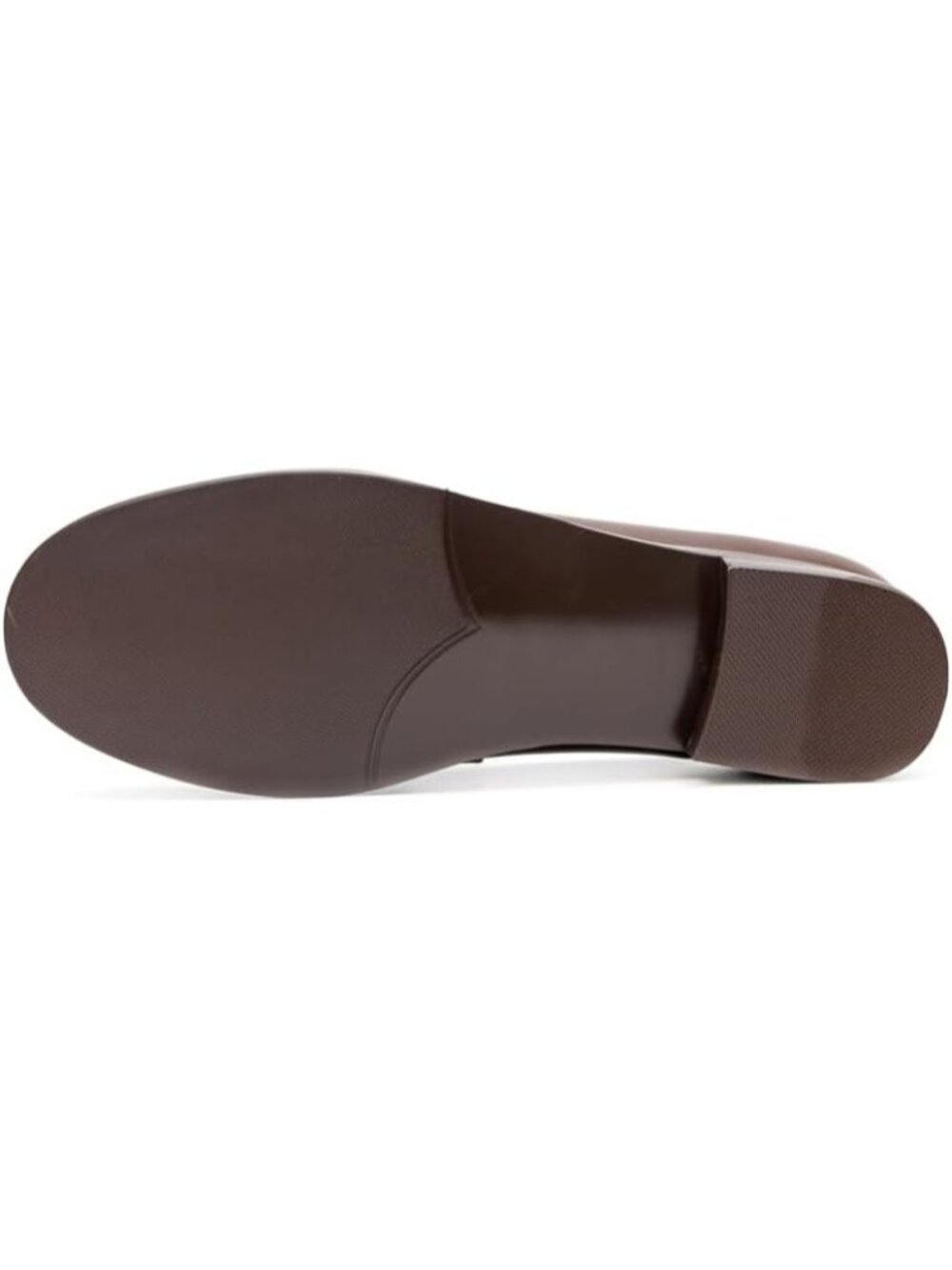 Women's Brown Classic Flat Leather Penny Loafers Slip On Dress Flat Shoes - Picture 5 of 7